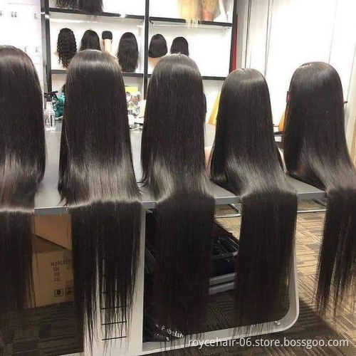 Super Long Human Hair Lace Wigs Vendor,Wholesale 150% 180% Density Indian Remy Hair Pre Plucked Transparent 360 Lace Front Wig